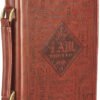 Christian Art Gifts Men's Classic Bible Cover Names of God Exodus 34:6, Brown Faux Leather, XL